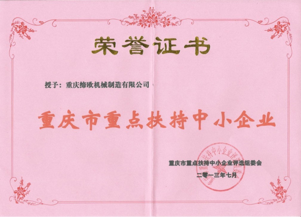 重庆市重点扶持中小企业